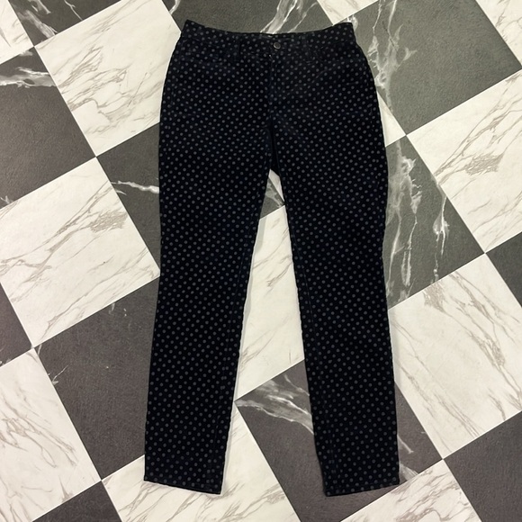 Ann Taylor Slim Ankle Polka Dot Velvet Pants Size 4 - Picture 6 of 8